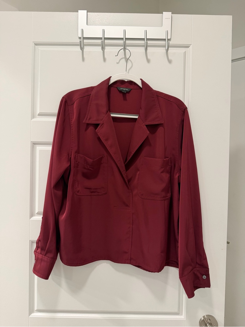 Banana Republic Deep Wine Collared Blouse